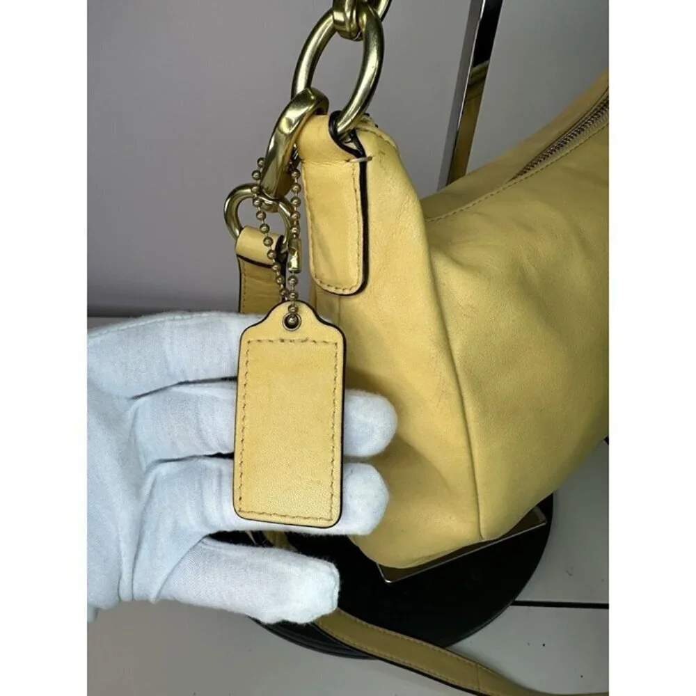 Coach Kristin Buttercup Yellow Leather Convertible Crossbody Shoulder Bag F22308